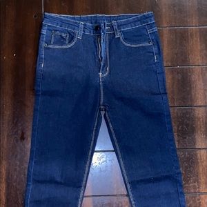 High Stretch Raw Hem Skinny Jeans